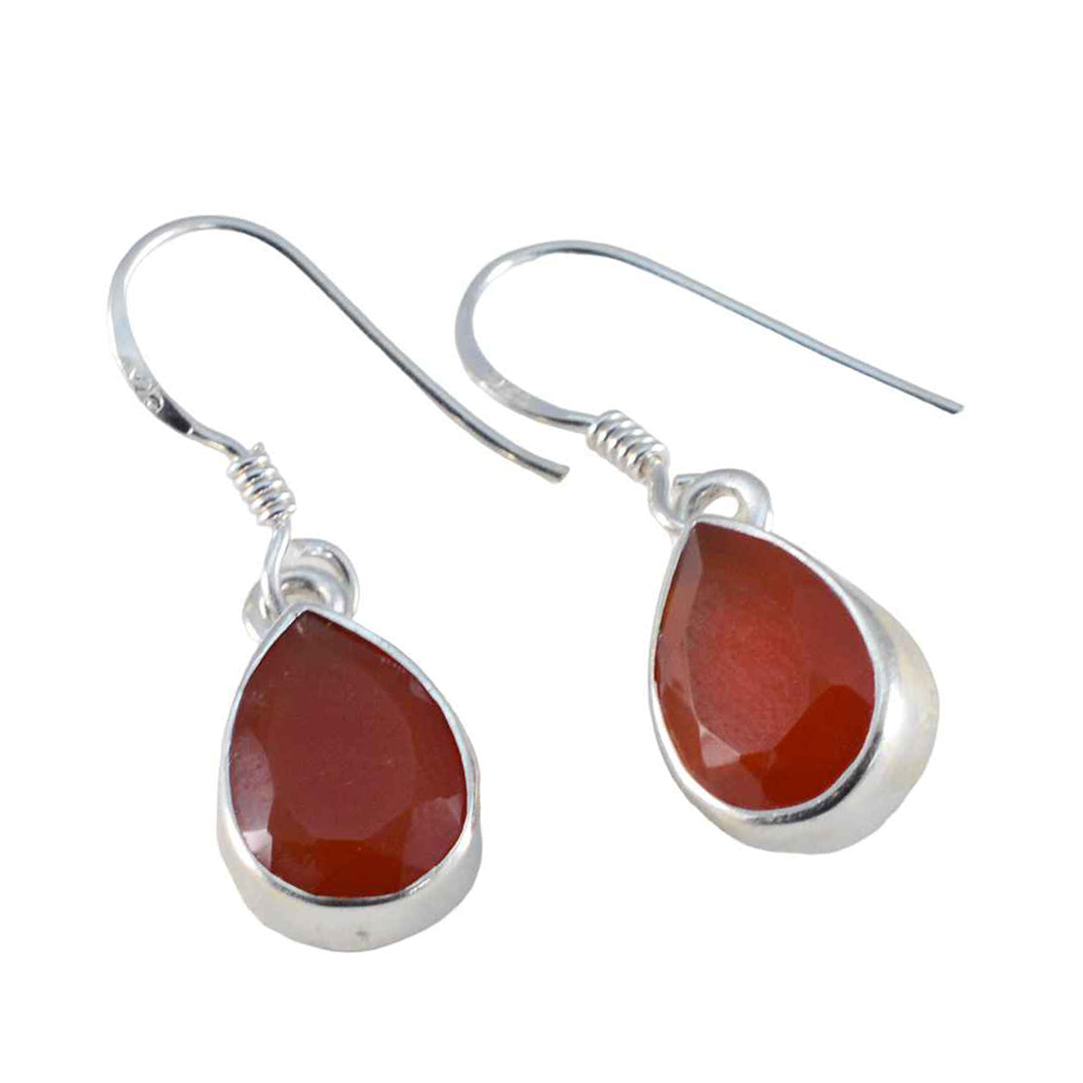 Jia Red Slim Solitaire Dangle Earring