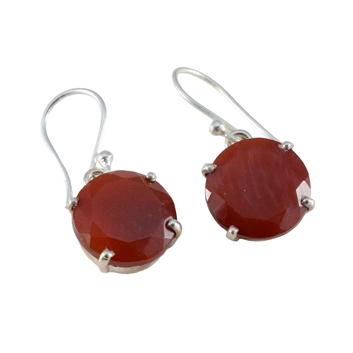 Ji eun Red Slim Solitaire Dangle Earring