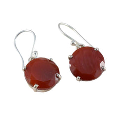 Ji eun Red Slim Solitaire Dangle Earring