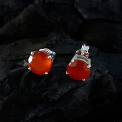 Freya Red Dainty Solitaire Stud Earring
