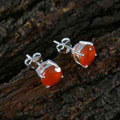 Freya Red Dainty Solitaire Stud Earring
