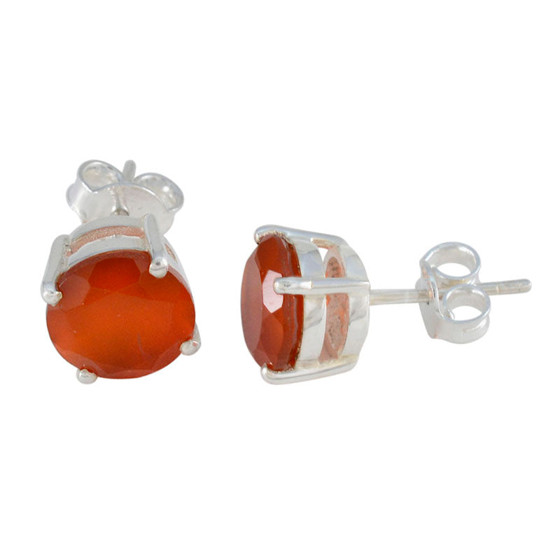 Freya Red Dainty Solitaire Stud Earring