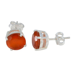 Freya Red Dainty Solitaire Stud Earring