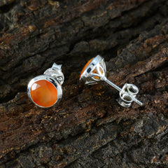 Aiko Red Delicate Solitaire Stud Earring
