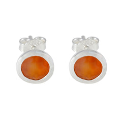 Aiko Red Delicate Solitaire Stud Earring Red Onyx Red Stud