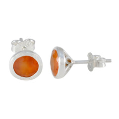 Aiko Red Delicate Solitaire Stud Earring