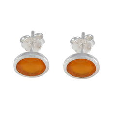 Naomi Red Delicate Solitaire Stud Earring Red Onyx Red Stud