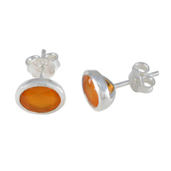 Naomi Red Delicate Solitaire Stud Earring