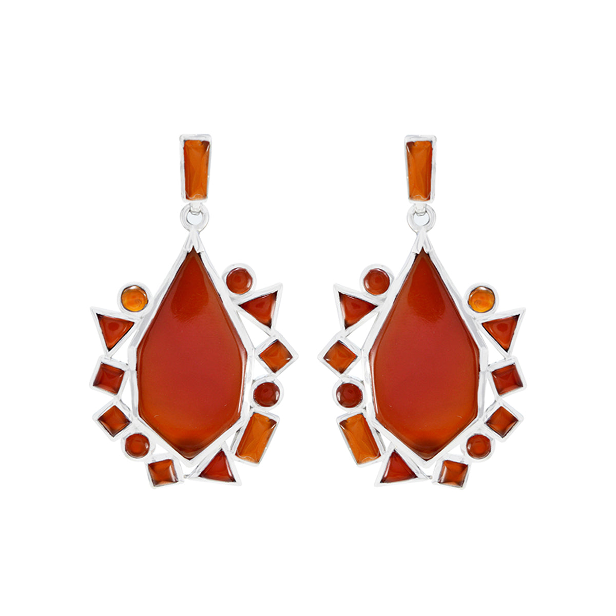 Bianca Red Chunky multiple Stud Earring Red Onyx Red Stud