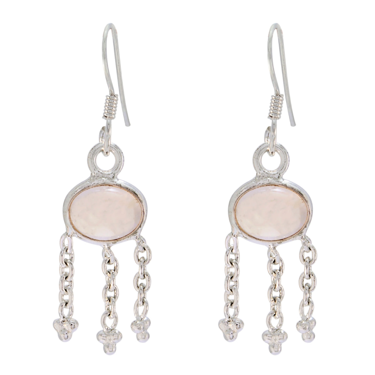 Autumn Pink Dainty multiple Dangle Earring Rose Quartz Pink Dangle