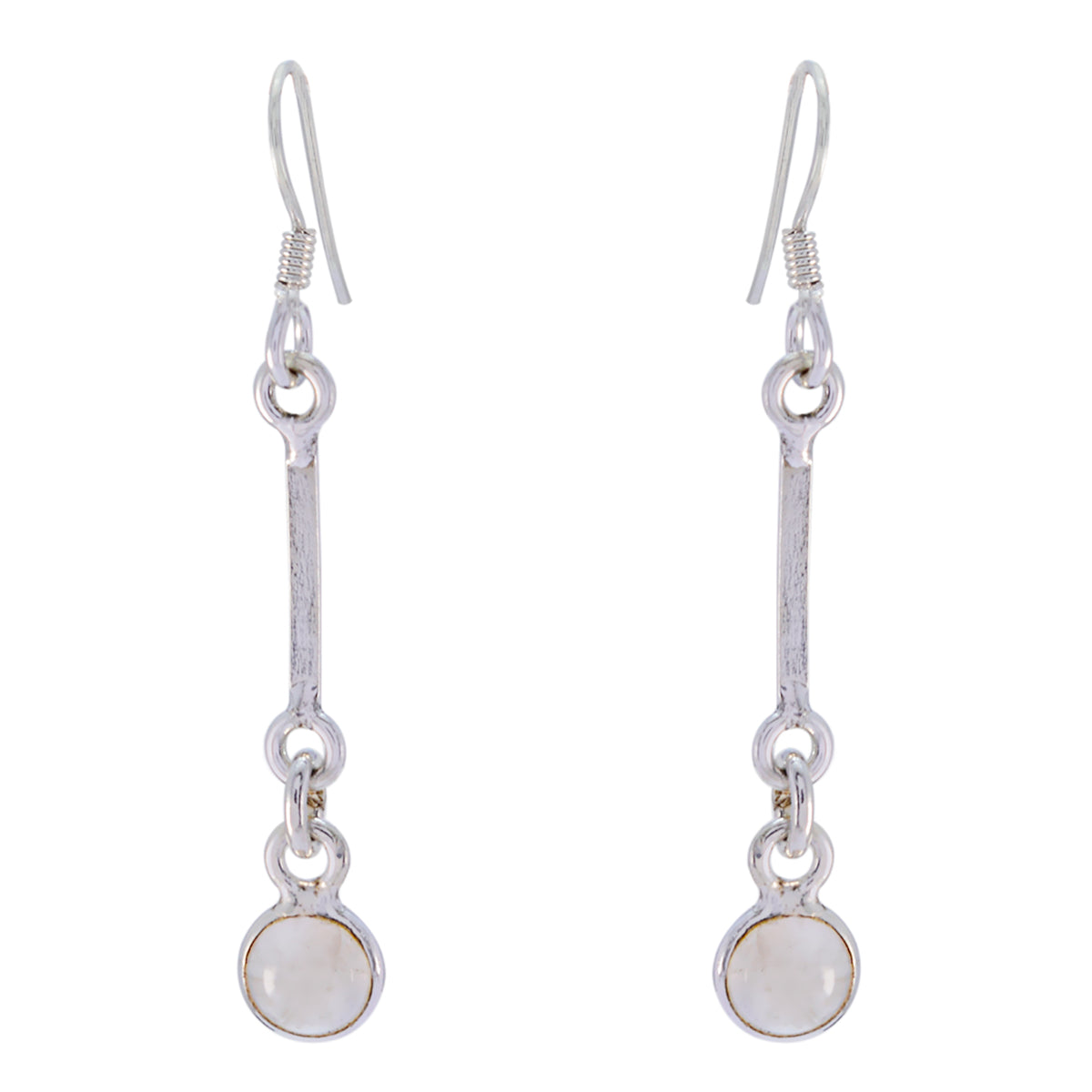 Hannah Pink Minimalist multiple Dangle Earring Rose Quartz Pink Dangle