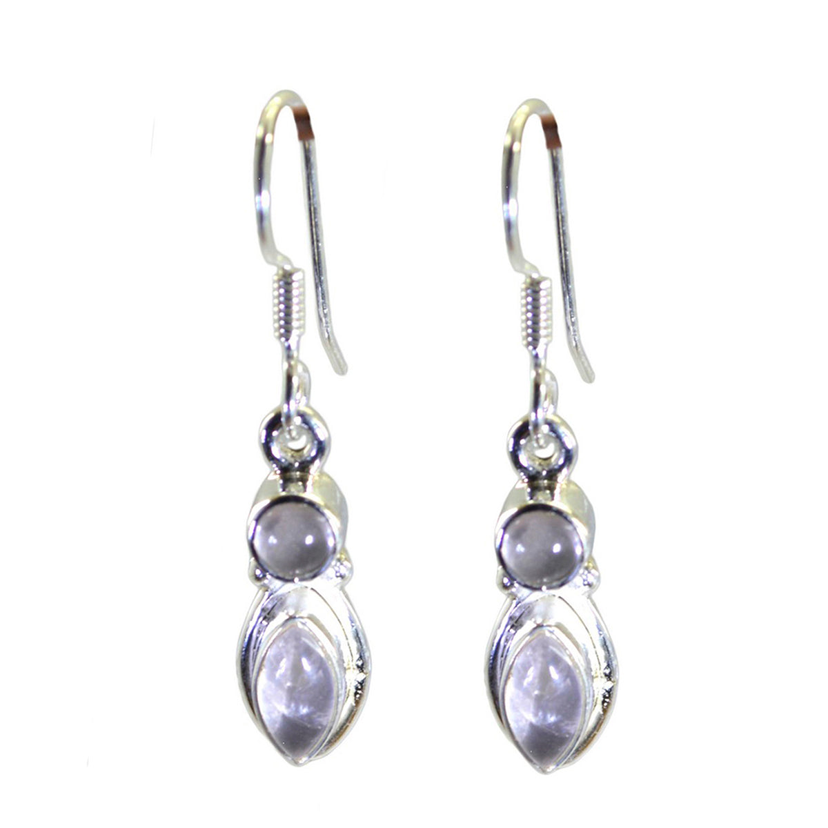 Skylar Pink Dainty multiple Dangle Earring Rose Quartz Pink Dangle