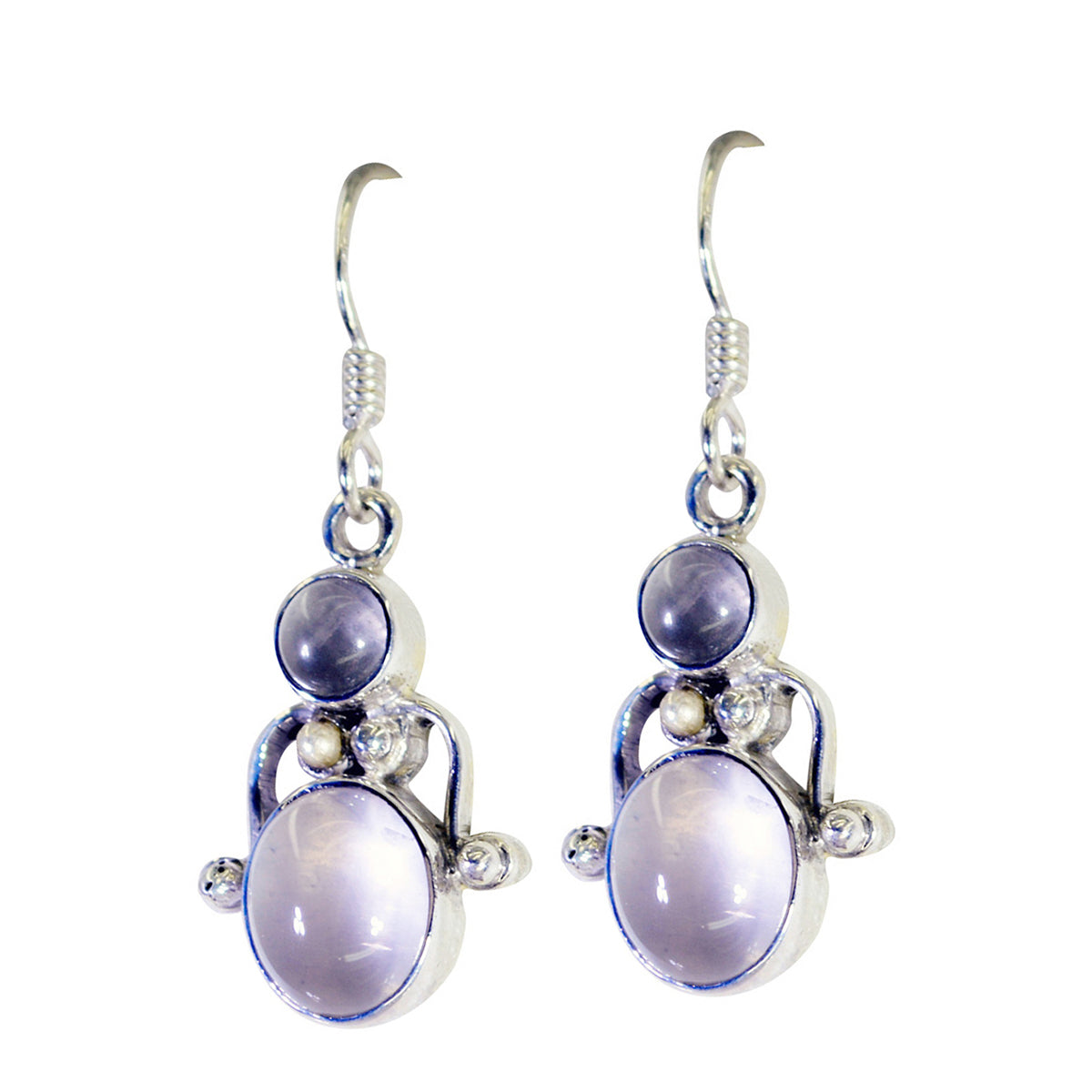 Harper Pink Dainty multiple Dangle Earring Rose Quartz Pink Dangle