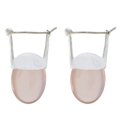 Josephine Pink Essential Solitaire Dangle Earring Rose Quartz Pink Dangle