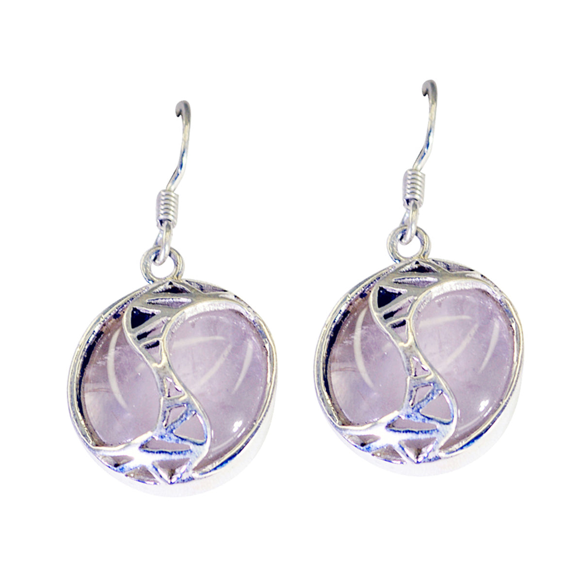 Julia Pink Dainty Solitaire Dangle Earring Rose Quartz Pink Dangle
