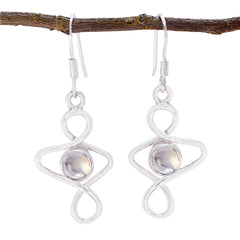 Emma Pink Delicate Solitaire Dangle Earring Rose Quartz Pink Dangle