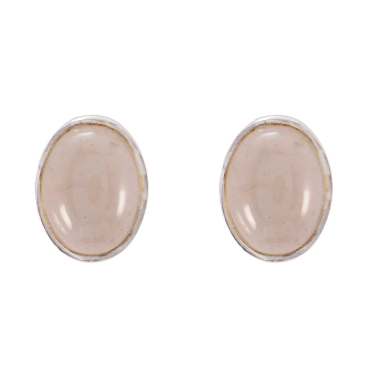 Carolina Pink Elegant Solitaire Stud Earring Rose Quartz Pink Stud