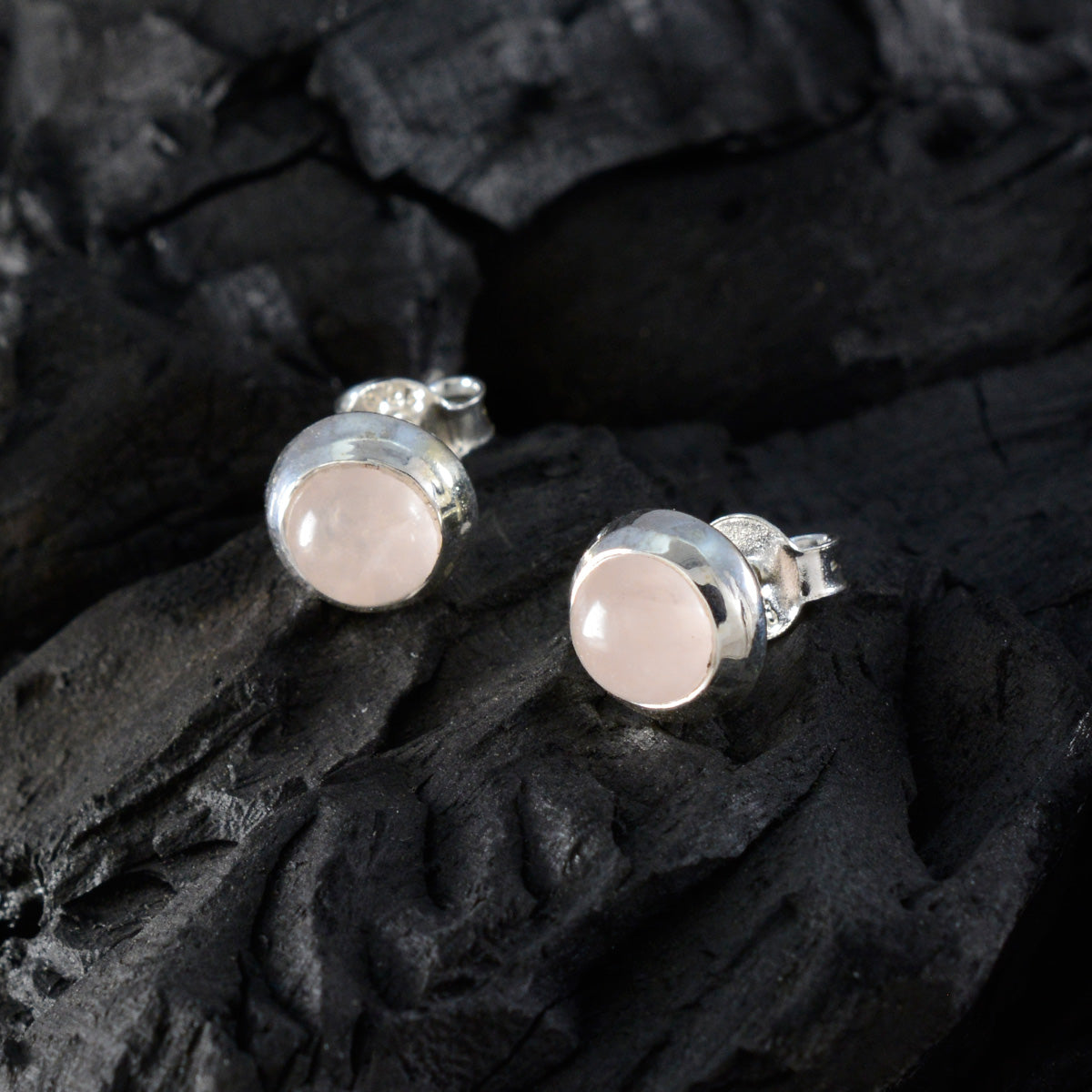 Emily Pink Delicate Solitaire Stud Earring