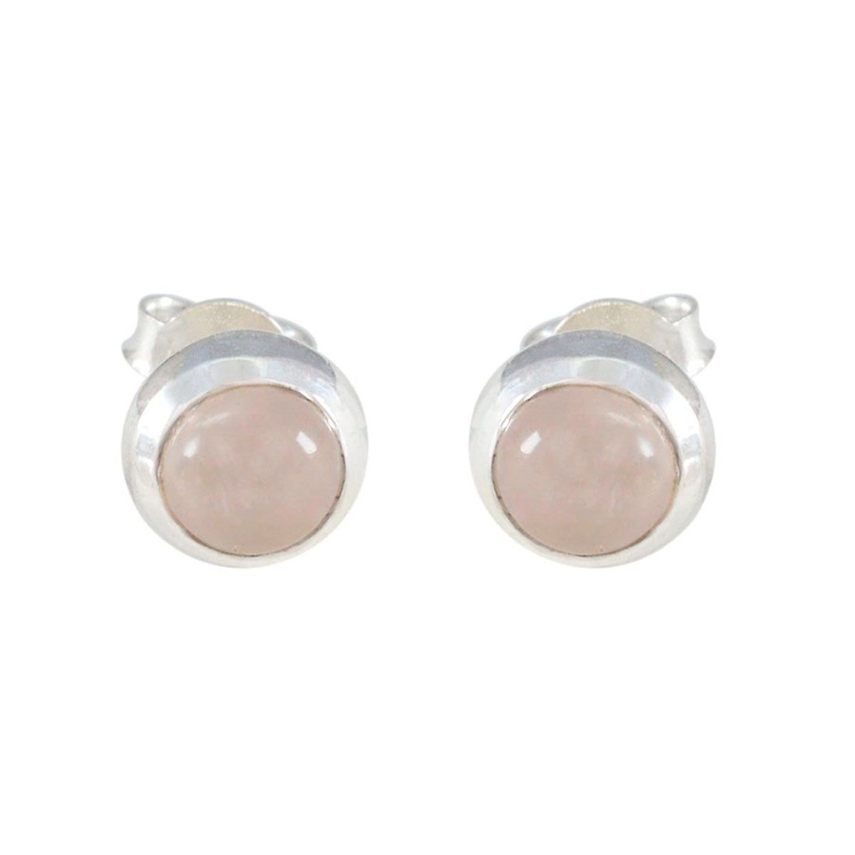 Emily Pink Delicate Solitaire Stud Earring Rose Quartz Pink Stud