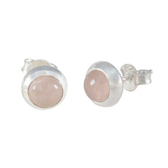 Emily Pink Delicate Solitaire Stud Earring