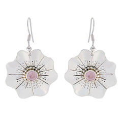 Amelia Pink Essential Solitaire Dangle Earring Rose Quartz Pink Dangle