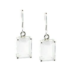 Yasmine Pink Tiny Solitaire Dangle Earring Rose Quartz Pink Dangle