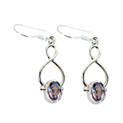 Maya Pink Elegant Solitaire Dangle Earring Rose Quartz Pink Dangle