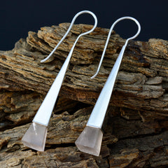 Chen Pink Classic Solitaire Dangle Earring