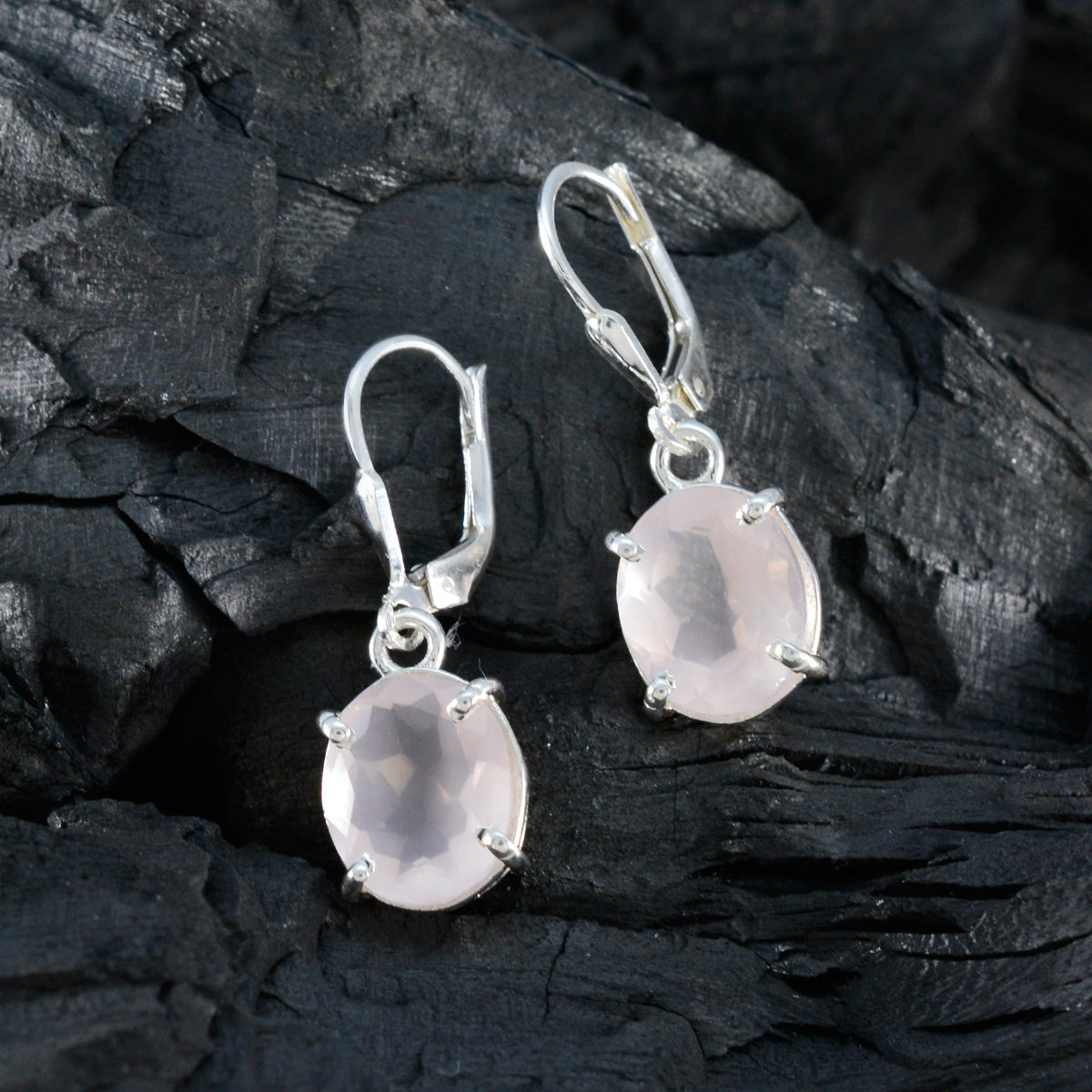 Riley Pink Dainty Solitaire Dangle Earring