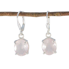 Riley Pink Dainty Solitaire Dangle Earring Rose Quartz Pink Dangle