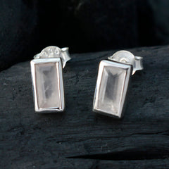 Hazel Pink Delicate Solitaire Stud Earring