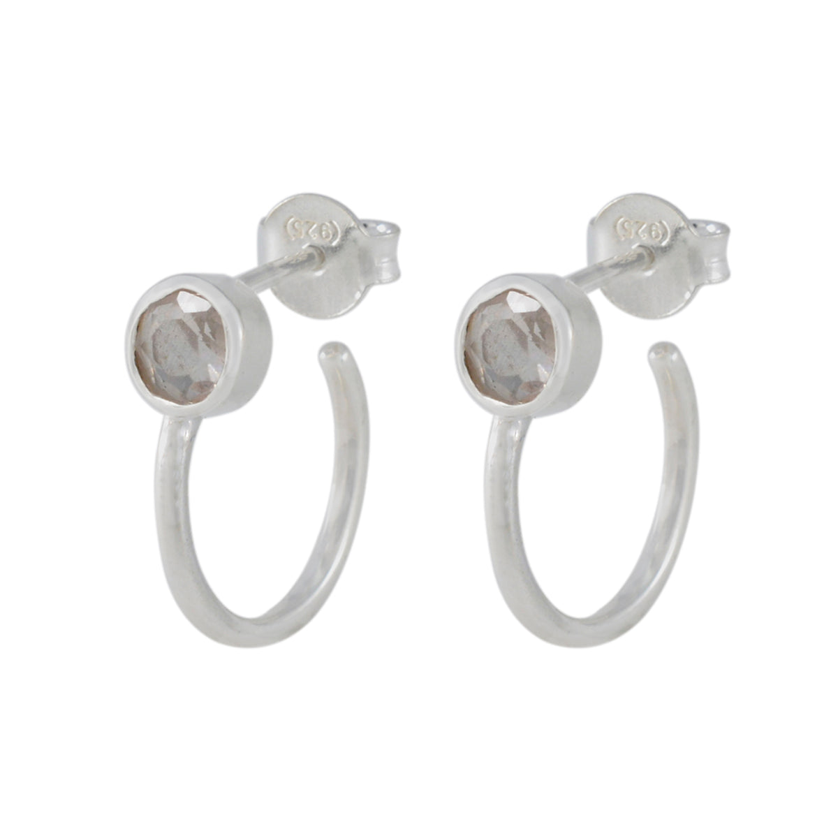 Josephine Pink Delicate Solitaire Stud Earring Rose Quartz Pink Stud