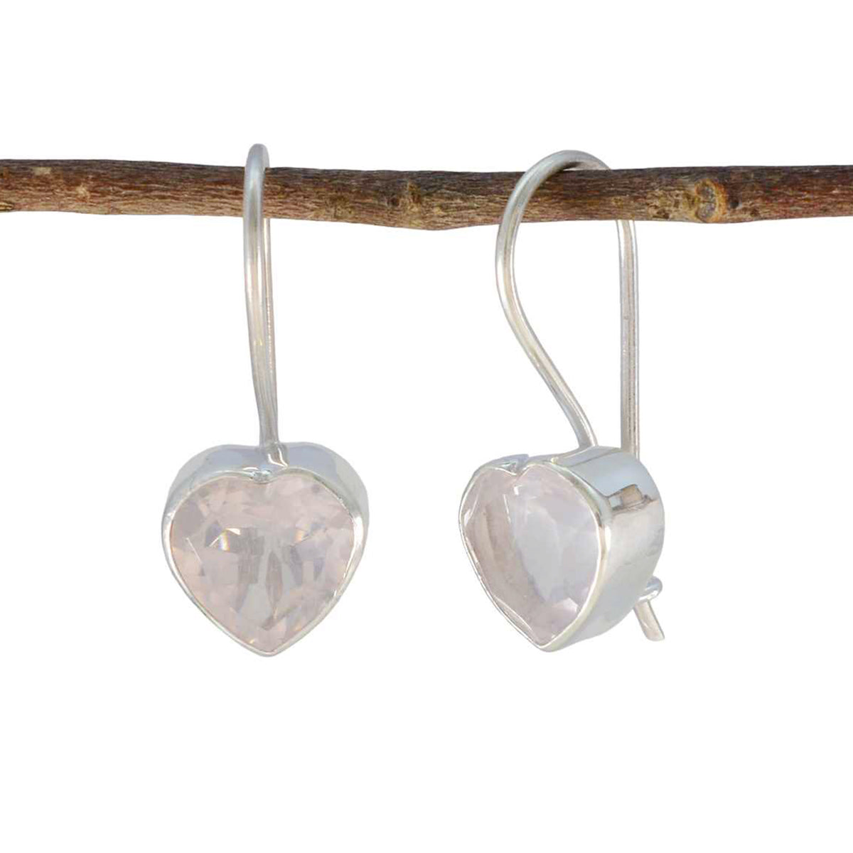 Stella Pink Featherlight Solitaire Dangle Earring Rose Quartz Pink Dangle