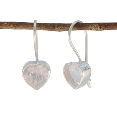 Stella Pink Featherlight Solitaire Dangle Earring Rose Quartz Pink Dangle