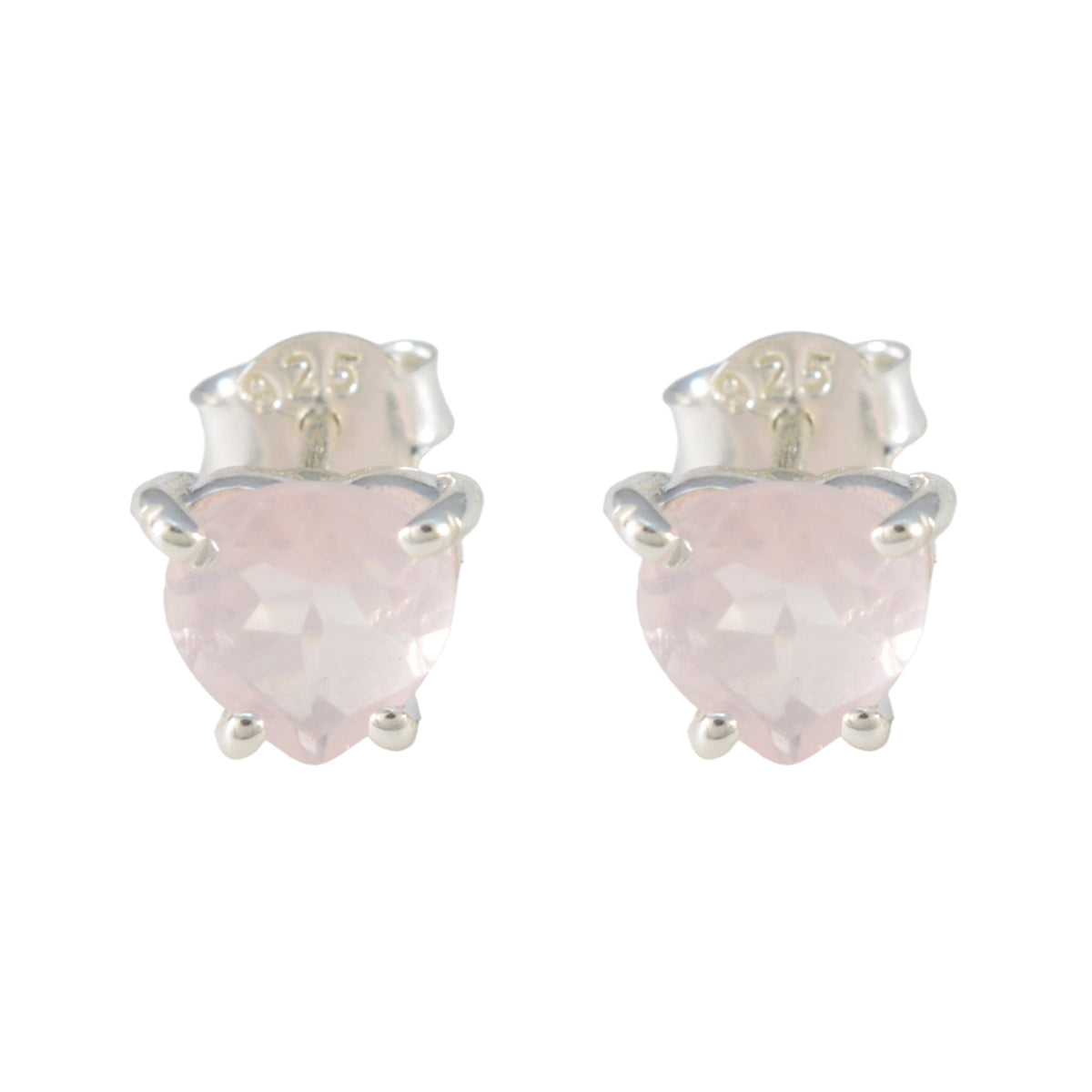 Isabella Pink Elegant Solitaire Stud Earring Rose Quartz Pink Stud