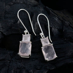 Teresa Pink Whisper thin Toi et Moi Dangle Earring