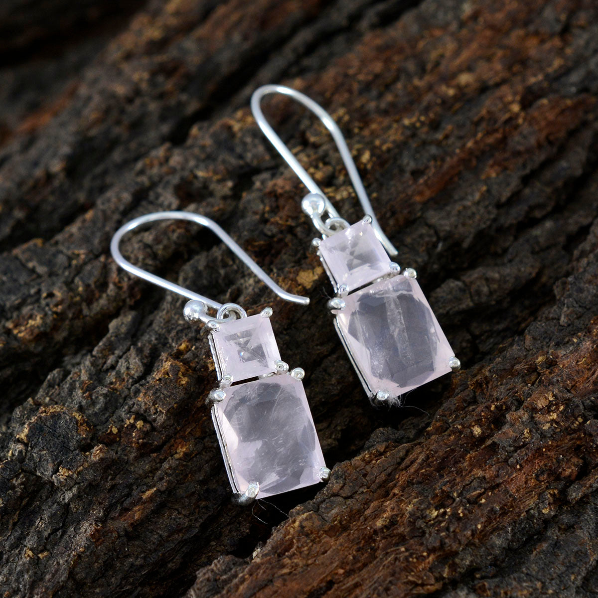 Teresa Pink Whisper thin Toi et Moi Dangle Earring