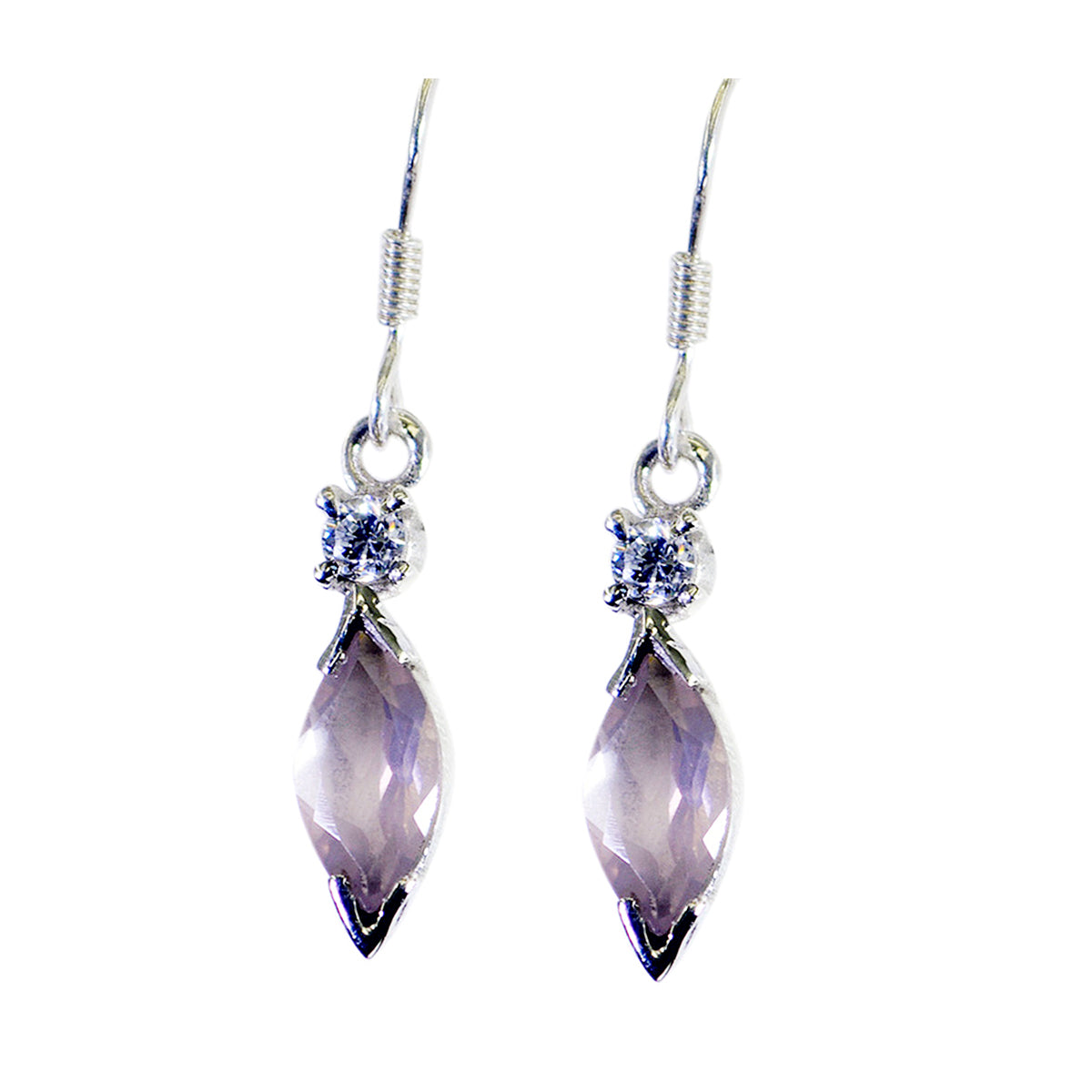 Tereza Pink Delicate multiple Dangle Earring Rose Quartz Pink Dangle