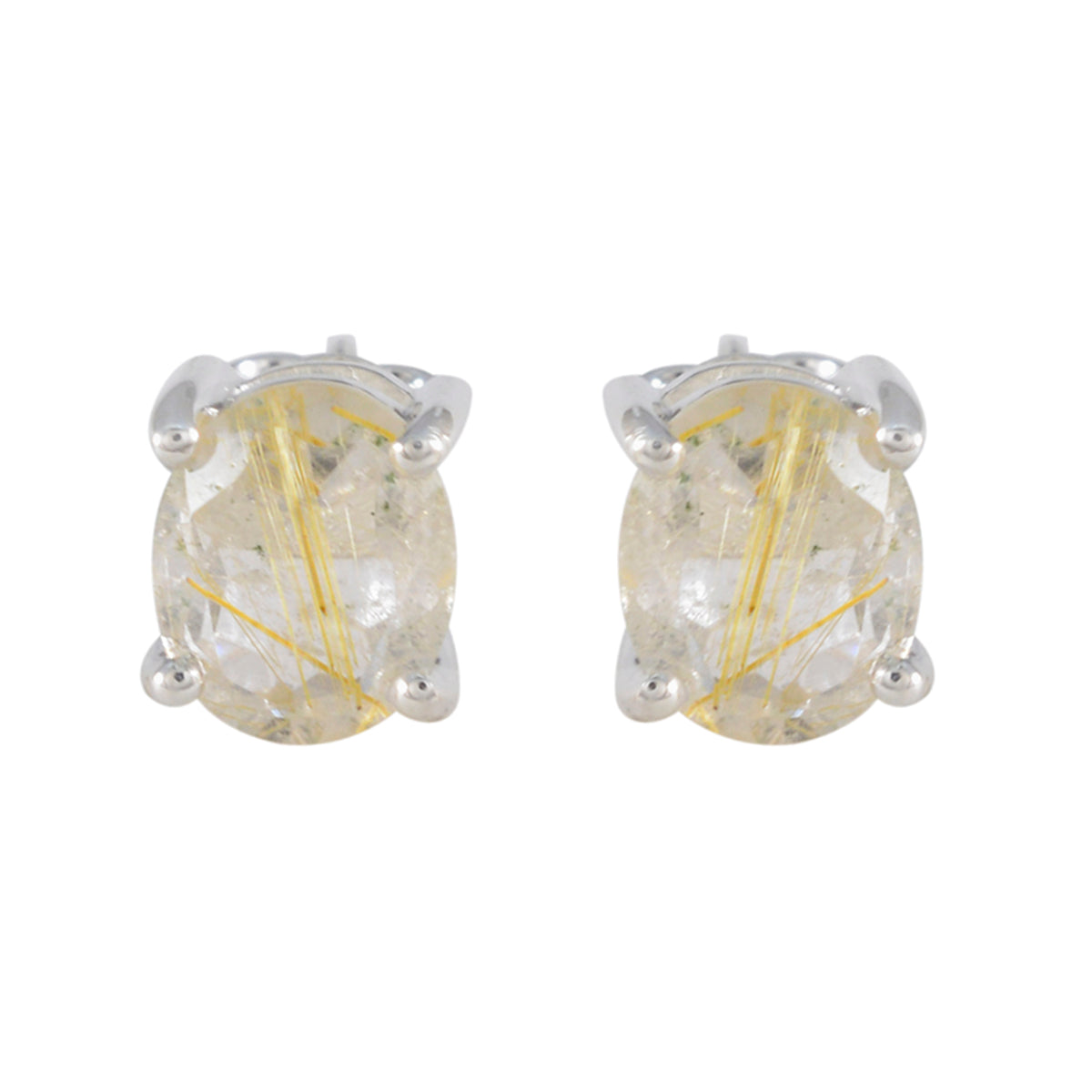 Alina Pink Dainty Solitaire Stud Earring Rose Quartz Pink Stud
