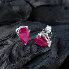 Sakura Red Delicate Solitaire Stud Earring