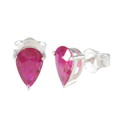 Sakura Red Delicate Solitaire Stud Earring