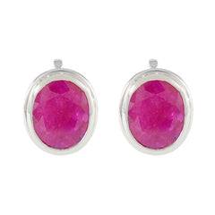 Wen Red Dainty Solitaire Stud Earring Ruby Red Stud