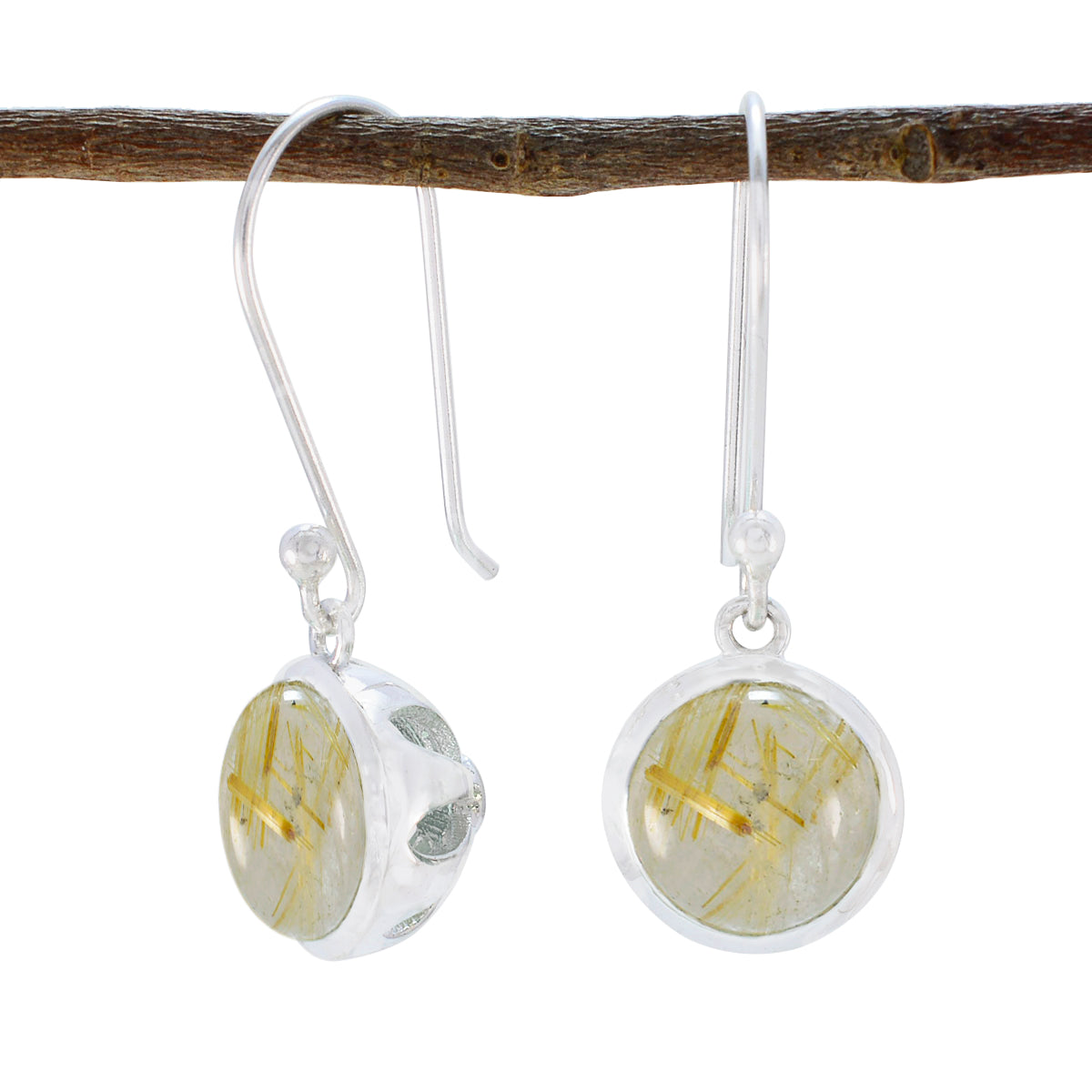 Eleanor multicolor Slim multiple Dangle Earring Rutile Quartz multicolor Dangle