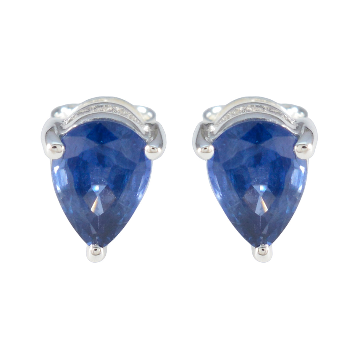 Seo yeon Blue Delicate Solitaire Stud Earring Blue Sapphire cz Blue Stud