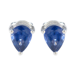 Seo yeon Blue Delicate Solitaire Stud Earring Blue Sapphire cz Blue Stud