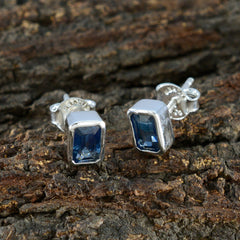 Natalia Blue Elegant Solitaire Stud Earring
