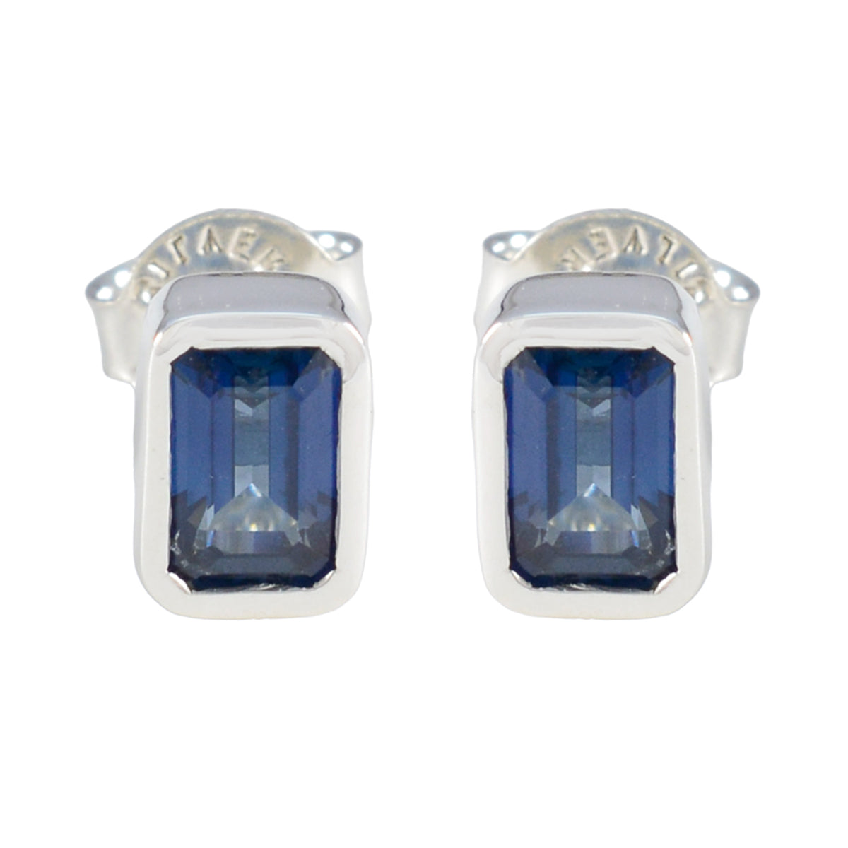 Natalia Blue Elegant Solitaire Stud Earring Blue Sapphire Blue Stud