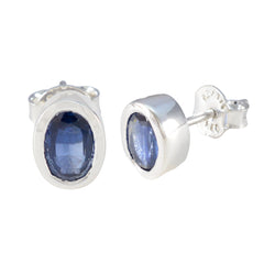 Rebeca Blue Delicate Solitaire Stud Earring