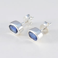 Rebeca Blue Delicate Solitaire Stud Earring