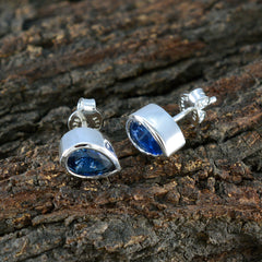 Renata Blue Delicate Solitaire Stud Earring